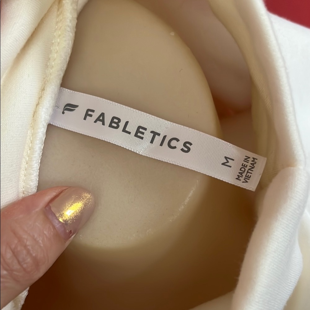 Like new Fabletics Cream High-Neck Sweatshirt - Picture 2 of 11